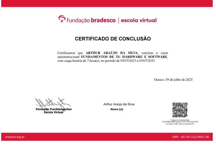 Certificado Fundação Bradesco